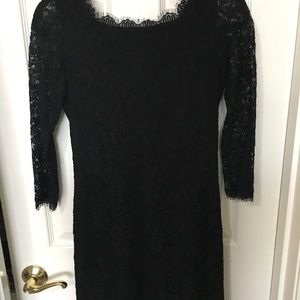 Black lace dress. Brand: Diane Von Furstenberg